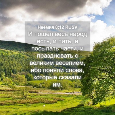 Picture 04 - Неемия 8:12 RUSV - И пошел весь народ есть, и - Bible Verse Picture