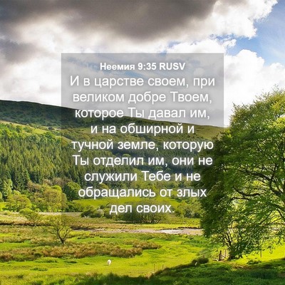 Picture 04 - Неемия 9:35 RUSV - И в царстве своем, при - Bible Verse Picture