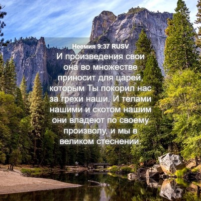 Picture 04 - Неемия 9:37 RUSV - И произведения свои она во - Bible Verse Picture