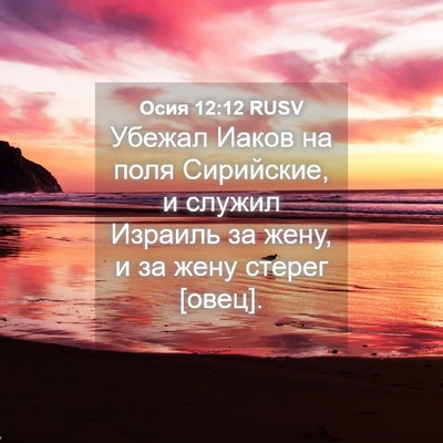 Picture 04 - Осия 12:12 RUSV - Убежал Иаков на поля - Bible Verse Picture