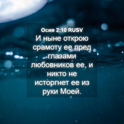 Picture 04 - Осия 2:10 RUSV - И ныне открою срамоту ее - Bible Verse Picture