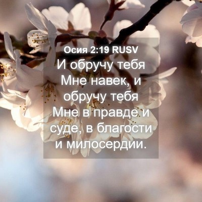 Picture 04 - Осия 2:19 RUSV - И обручу тебя Мне навек, и - Bible Verse Picture