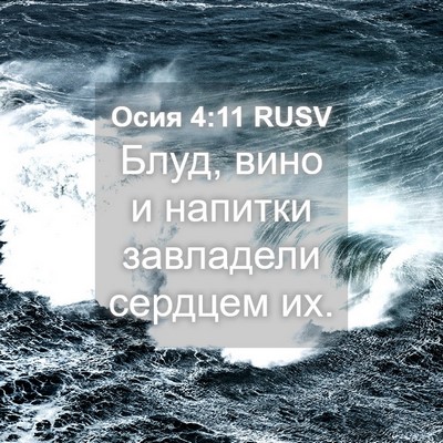 Picture 04 - Осия 4:11 RUSV - Блуд, вино и напитки - Bible Verse Picture