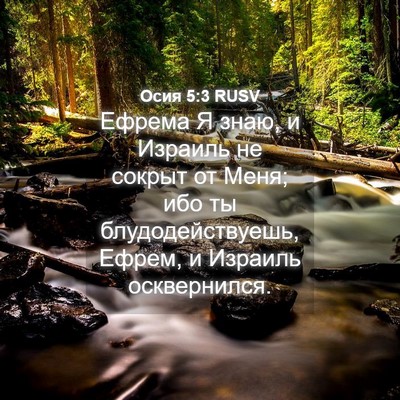 Picture 04 - Осия 5:3 RUSV - Ефрема Я знаю, и Израиль не - Bible Verse Picture