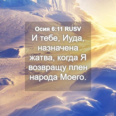 Picture 04 - Осия 6:11 RUSV - И тебе, Иуда, назначена - Bible Verse Picture