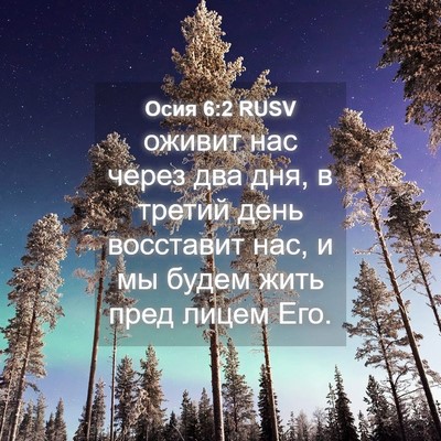 Picture 04 - Осия 6:2 RUSV - оживит нас через два дня, в - Bible Verse Picture
