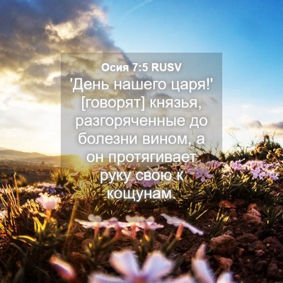 Picture 04 - Осия 7:5 RUSV - 'День нашего царя!' - Bible Verse Picture