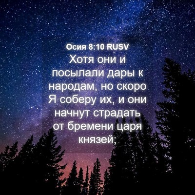 Picture 04 - Осия 8:10 RUSV - Хотя они и посылали дары к - Bible Verse Picture