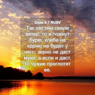Picture 04 - Осия 8:7 RUSV - Так как они сеяли ветер, то - Bible Verse Picture