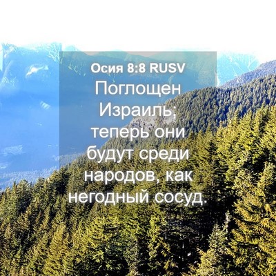Picture 04 - Осия 8:8 RUSV - Поглощен Израиль; теперь - Bible Verse Picture