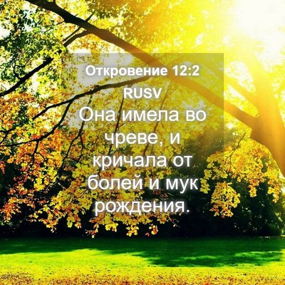 Picture 04 - Откровение 12:2 RUSV - Она имела во чреве, и - Bible Verse Picture