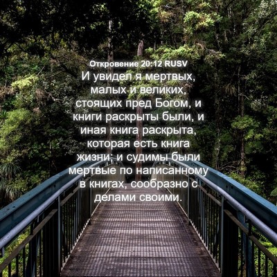 Picture 04 - Откровение 20:12 RUSV - И увидел я мертвых, малых и - Bible Verse Picture