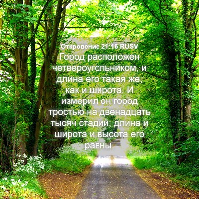 Picture 04 - Откровение 21:16 RUSV - Город расположен - Bible Verse Picture