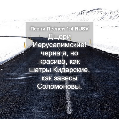 Picture 04 - Песни Песней 1:4 RUSV - Дщери Иерусалимские! черна - Bible Verse Picture