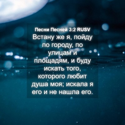 Picture 04 - Песни Песней 3:2 RUSV - Встану же я, пойду по - Bible Verse Picture