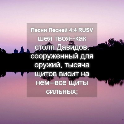 Picture 04 - Песни Песней 4:4 RUSV - шея твоя--как столп - Bible Verse Picture