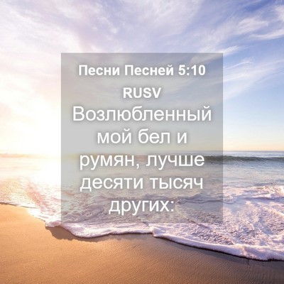 Picture 04 - Песни Песней 5:10 RUSV - Возлюбленный мой бел и - Bible Verse Picture