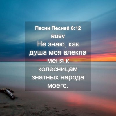 Picture 04 - Песни Песней 6:12 RUSV - Не знаю, как душа моя - Bible Verse Picture