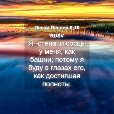 Picture 04 - Песни Песней 8:10 RUSV - Я--стена, и сосцы у меня, как - Bible Verse Picture