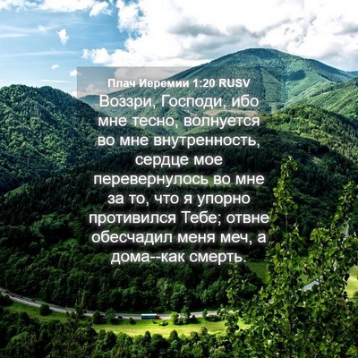 Picture 04 - Плач Иеремии 1:20 RUSV - Воззри, Господи, ибо мне - Bible Verse Picture