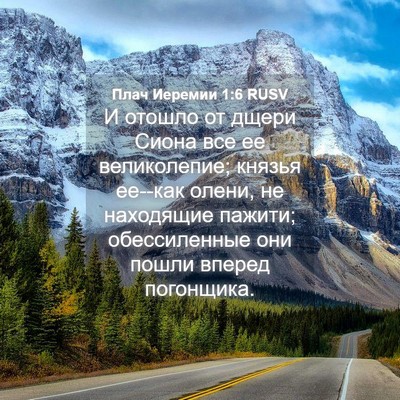 Picture 04 - Плач Иеремии 1:6 RUSV - И отошло от дщери Сиона все - Bible Verse Picture