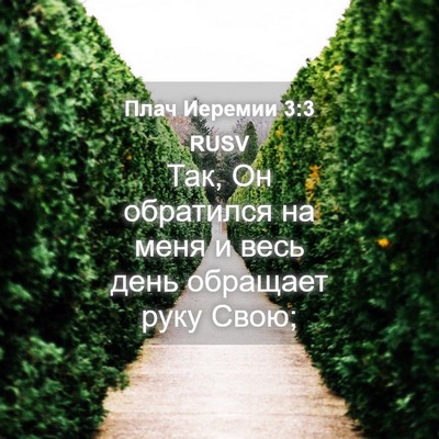 Picture 04 - Плач Иеремии 3:3 RUSV - Так, Он обратился на меня и - Bible Verse Picture
