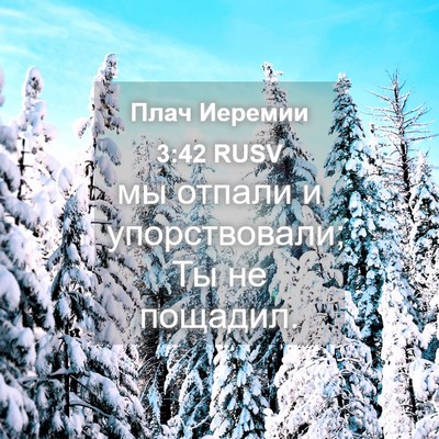Picture 04 - Плач Иеремии 3:42 RUSV - мы отпали и упорствовали; - Bible Verse Picture