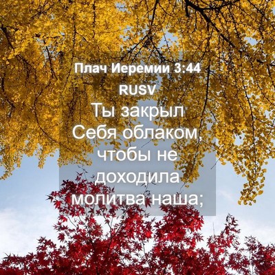 Picture 04 - Плач Иеремии 3:44 RUSV - Ты закрыл Себя облаком, - Bible Verse Picture