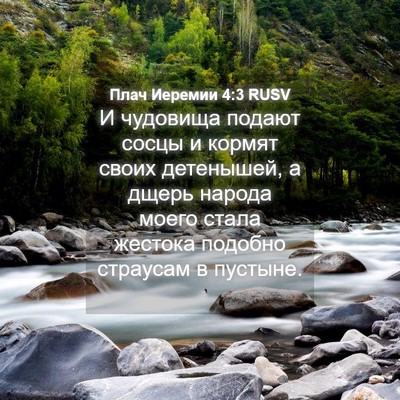 Picture 04 - Плач Иеремии 4:3 RUSV - И чудовища подают сосцы и - Bible Verse Picture