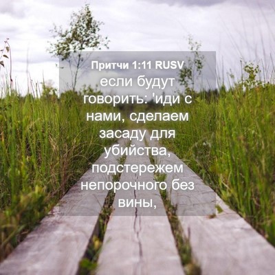 Picture 04 - Притчи 1:11 RUSV - если будут говорить: 'иди с - Bible Verse Picture