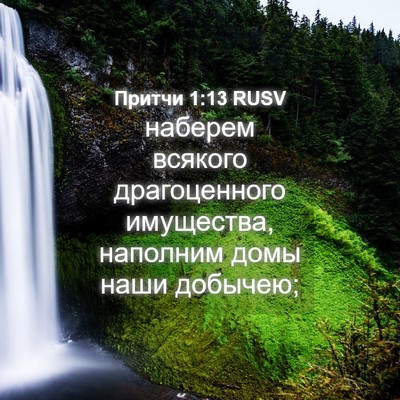 Picture 04 - Притчи 1:13 RUSV - наберем всякого - Bible Verse Picture