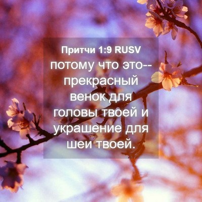 Picture 04 - Притчи 1:9 RUSV - потому что это--прекрасный - Bible Verse Picture