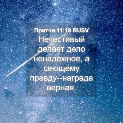 Picture 04 - Притчи 11:18 RUSV - Нечестивый делает дело - Bible Verse Picture