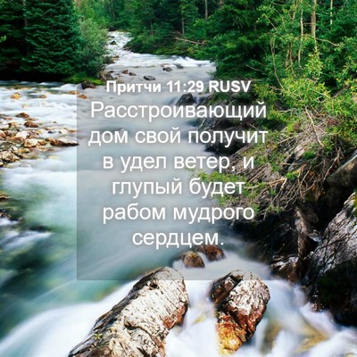 Picture 04 - Притчи 11:29 RUSV - Расстроивающий дом свой - Bible Verse Picture