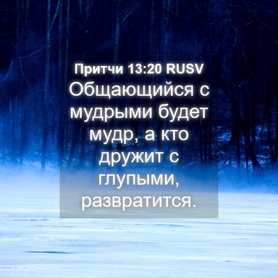 Picture 04 - Притчи 13:20 RUSV - Общающийся с мудрыми будет - Bible Verse Picture
