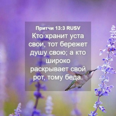 Picture 04 - Притчи 13:3 RUSV - Кто хранит уста свои, тот - Bible Verse Picture