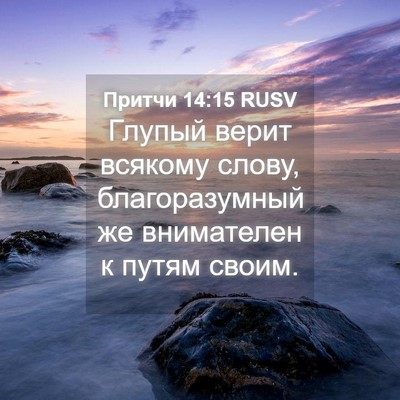 Picture 04 - Притчи 14:15 RUSV - Глупый верит всякому - Bible Verse Picture