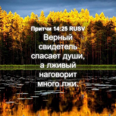 Picture 04 - Притчи 14:25 RUSV - Верный свидетель спасает - Bible Verse Picture