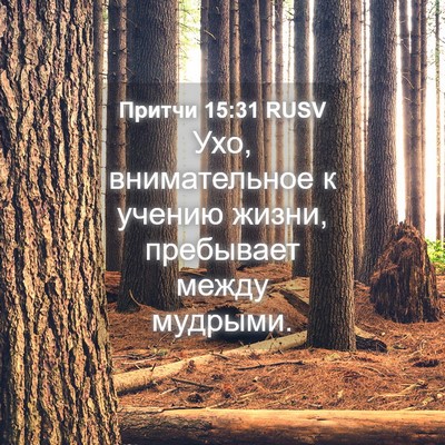 Picture 04 - Притчи 15:31 RUSV - Ухо, внимательное к учению - Bible Verse Picture