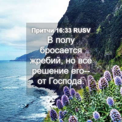 Picture 04 - Притчи 16:33 RUSV - В полу бросается жребий, но - Bible Verse Picture
