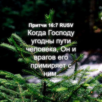 Picture 04 - Притчи 16:7 RUSV - Когда Господу угодны пути - Bible Verse Picture