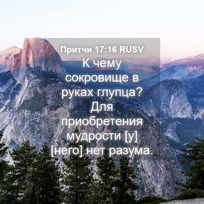Picture 04 - Притчи 17:16 RUSV - К чему сокровище в руках - Bible Verse Picture