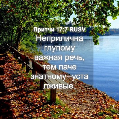Picture 04 - Притчи 17:7 RUSV - Неприлична глупому важная - Bible Verse Picture