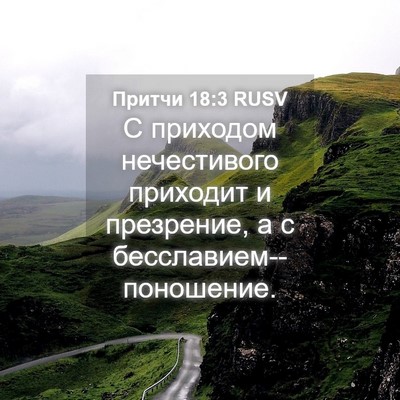 Picture 04 - Притчи 18:3 RUSV - С приходом нечестивого - Bible Verse Picture