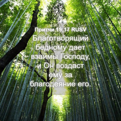 Picture 04 - Притчи 19:17 RUSV - Благотворящий бедному - Bible Verse Picture