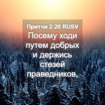 Picture 04 - Притчи 2:20 RUSV - Посему ходи путем добрых и - Bible Verse Picture