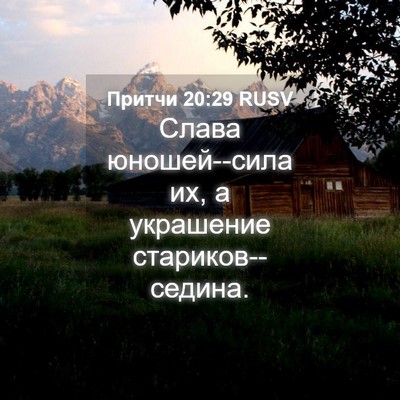 Picture 04 - Притчи 20:29 RUSV - Слава юношей--сила их, а - Bible Verse Picture