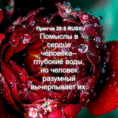 Picture 04 - Притчи 20:5 RUSV - Помыслы в сердце - Bible Verse Picture