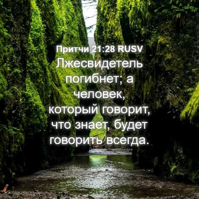 Picture 04 - Притчи 21:28 RUSV - Лжесвидетель погибнет; а - Bible Verse Picture