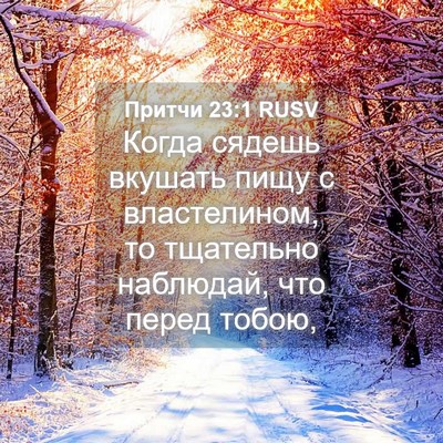 Picture 04 - Притчи 23:1 RUSV - Когда сядешь вкушать пищу - Bible Verse Picture